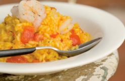 Prawn, tomato and saffron risotto